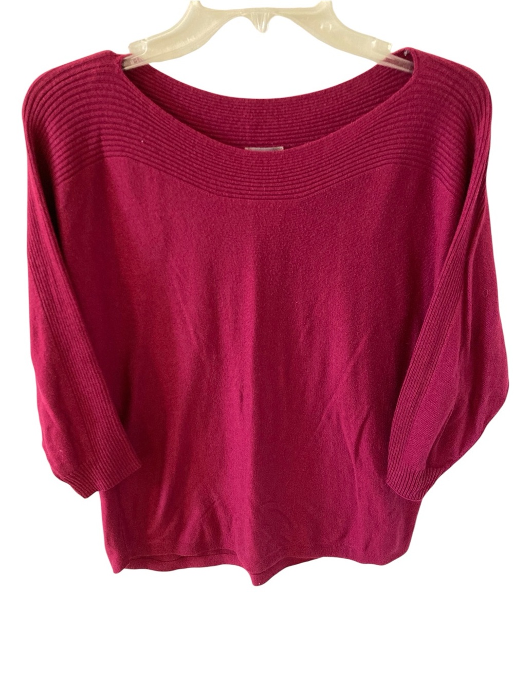 Chicos Magenta Pink Touch Of Cashmere Pullover Sweater Size 2 / 12 / Large